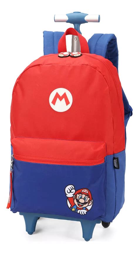 Mochila Super Mario Vermelho Infantil De Rodinhas Luxcel Fabrica Da