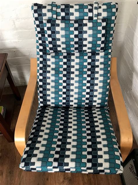 Ikea Poang Rocking Chair Slip Cover In A Fantastic Teal Blue Etsy