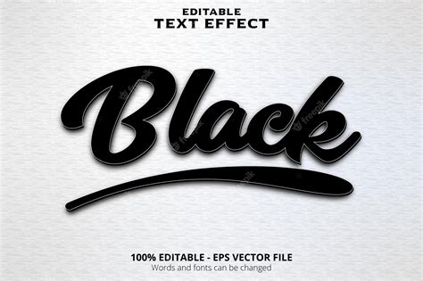 Premium Vector Black Text Effect Editable Text Effect