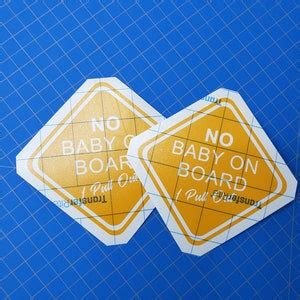 No Baby On Board Funny Car Window Decal 5x5 High Quality Outdoor Vinyl