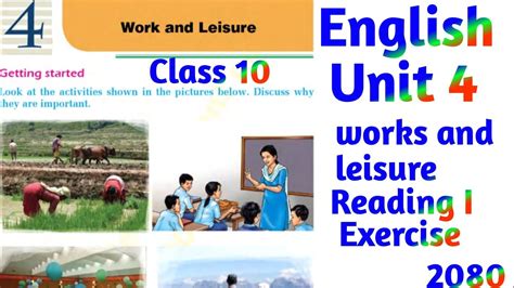 Class 10 English Chapter 4 Exercise Class 10 English Unit 4 Work And