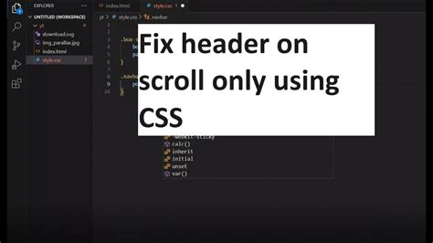 How To Fix Header On Scroll Using Css In Html Website Youtube