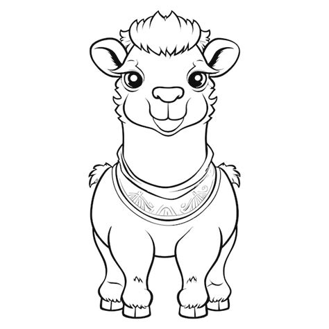 Premium Vector Cute Camel Cartoon Coloring Page