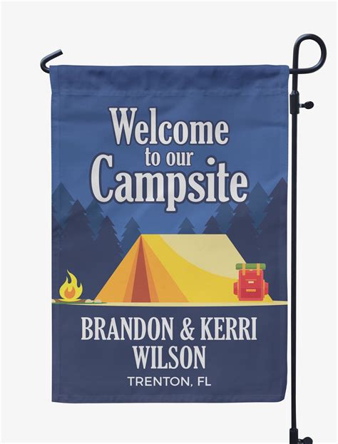 Printtoo Oxford Blue Welcome To Our Campsite Outdoor Camping Flags