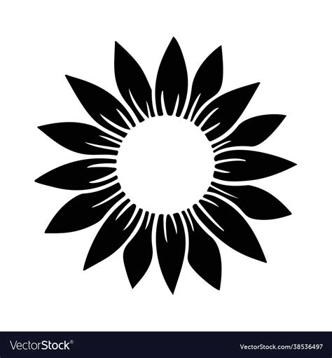 Sunflower simple icon flower silhouette Royalty Free Vector