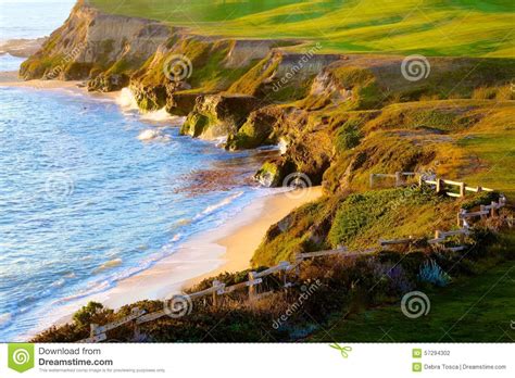 Half Moon Bay Strand Kalifornien Klippenozean Stockfoto Bild Von