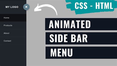 Sidebar Menu Animated Using HTML And CSS