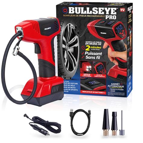 Bullseye Pro150 Psi Cordless Handheld Rechargeable Tire Inflator With Digital Gauge And Ba