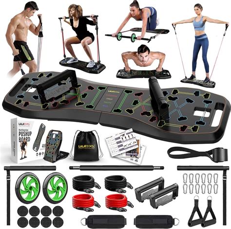 LALAHIGH Portable Home Gym System Large Compact Push Up Board Pilates