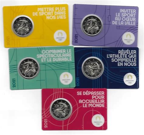 LES 5 BU FRANCE 2021 Monnaie De Paris Jeux Olympiques 2024 EUR 46 00