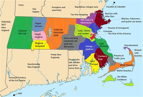 Massachusetts Stereotypes Map Vivid Maps