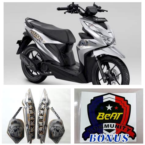 Jual Stiker Striping Lis Body Motor Honda Beat Street Silver