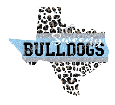 Sweeny Bulldogs Blue And Grey Glitter Texas Png Sublimation Etsy