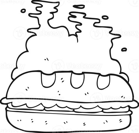 Black And White Cartoon Huge Sandwich 36452603 Png