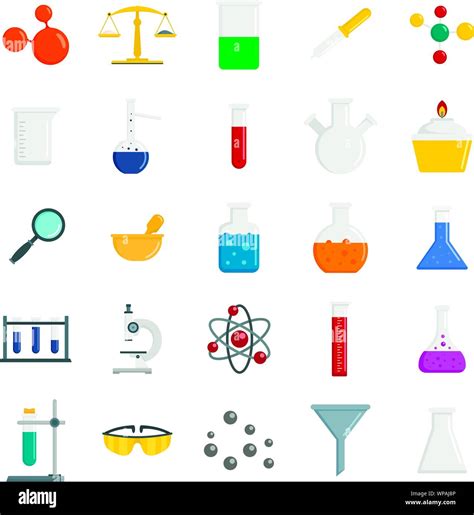 Chemistry Science Icon Set Flat Set Of Chemistry Science Vector Icons