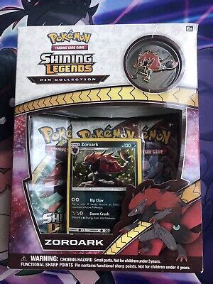 Pokémon TCG Shining Legends ZOROARK Pin Collection Box FACTORY SEALED