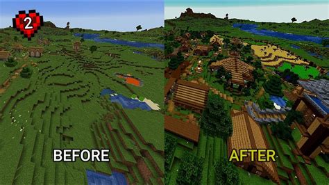 I Transformed A Village In Minecraft Hardcore Youtube