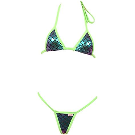 Buy Adiva S Micro Scale Bikini Top And G String Iridescent Scale Sexy Bikini Online At