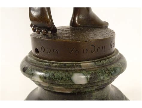 Bronze Sculpture Naked Woman Eve Snake Garden Eden Van Den Bossche XIXth