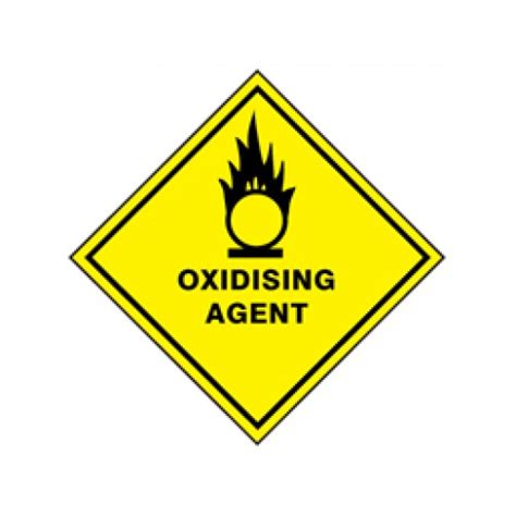 Oxidising Agent Hazard Warning Diamond Label Pack Of 10