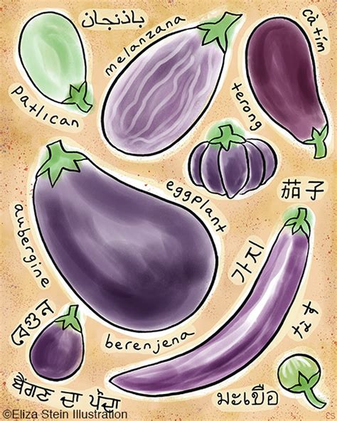 Eggplant Art Print Kitchen Wall Art Food Art Vegetable Art - Etsy