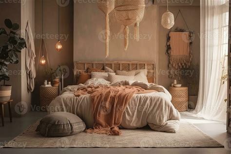 Interior Design Of Bedroom Boho Style 23780591 Stock Photo At Vecteezy