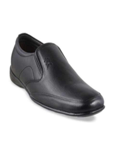 Buy Mochi Men Black Solid Leather Formal Slip Ons Formal Shoes For Men 14426084 Myntra