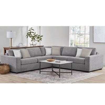 Member S Mark Lowell 3 Piece Sectional With Pillows Grey Sam S Club