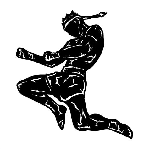 Silhouette Illustration Vector Muay Thai Vector Art At Vecteezy