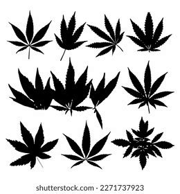 Cannabis Leaf Silhouette Icon Design Black Stock Vector (Royalty Free ...