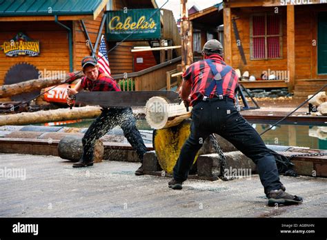 great alaskan lumberjack show ketchikan alaska stock photo alamy