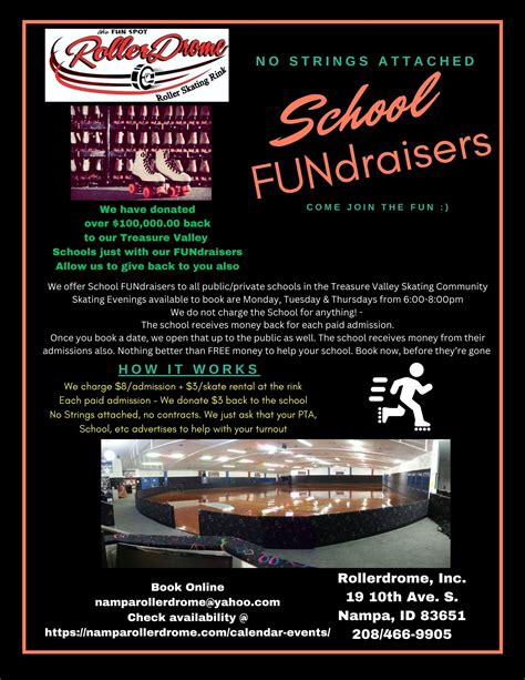 School Fundraiser Dates - Nampa Rollerdrome