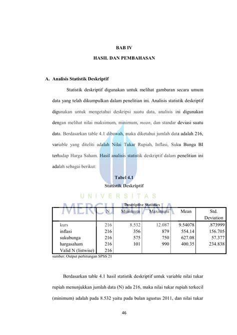 Bab Iv Hasil Dan Pembahasan A Analisis Statistik Deskriptif