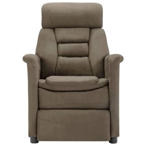 Fas Fauteuil Inclinable De Massage Taupe Similicuir Daim Cdiscount Maison