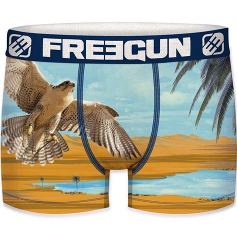 Freegun Boxer Homme Microfibre Recycl E Sah Bleu Orange Premium