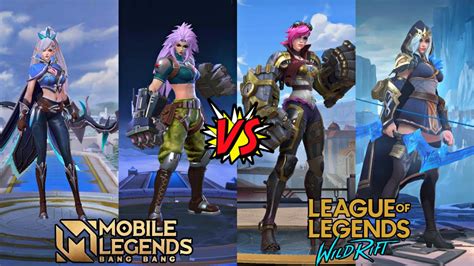 Mobile Legends Vs Lol Wild Rift Hero Comparison Game Videos