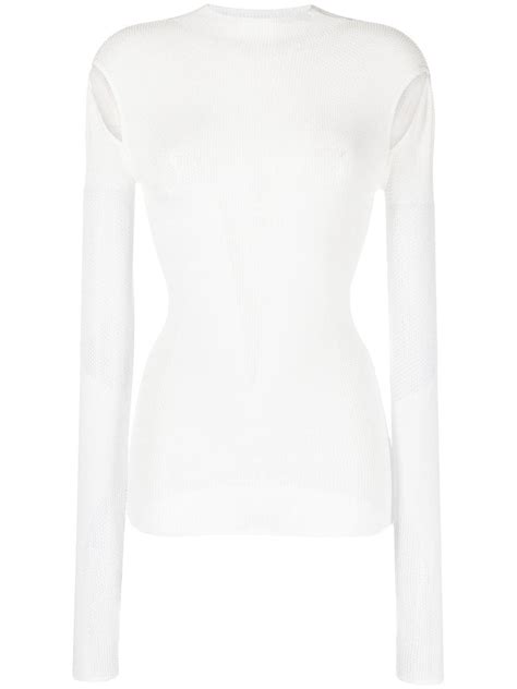 Buy DION LEE Cut Out Detail Mesh Top White At 36 Off Editorialist