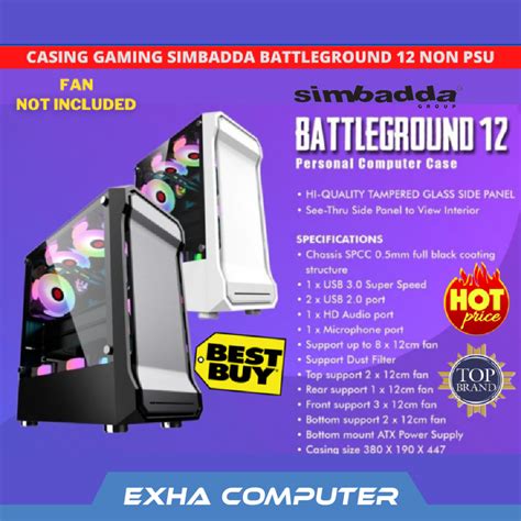 Jual Casing Simbadda Battleground Bg Atx Matx Tempered Glass