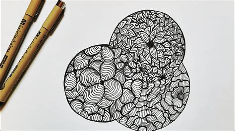 Zentangle Pattern Floral Zentangle Drawing Step By Step Youtube