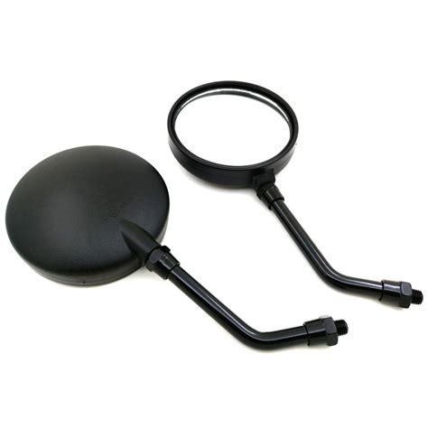 10mm Vintage Black Round Rear View Motorcycle Mirrors Bike Scooter Sale