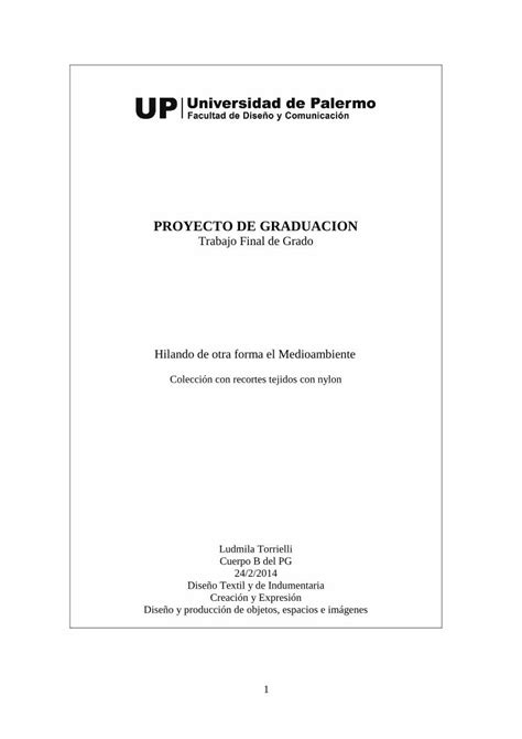 PDF PROYECTO DE GRADUACION Trabajo Final De Grado Hilando De