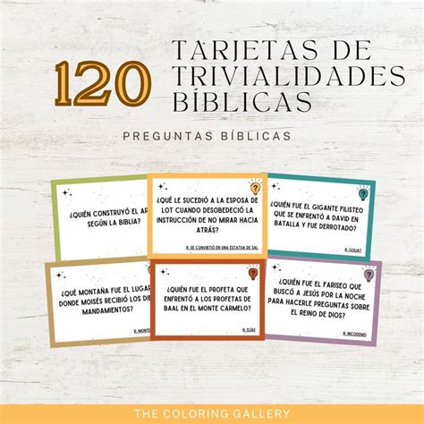 120 Tarjetas De Trivia De La Biblia EspaÑol Preguntas De Trivia Bíblica