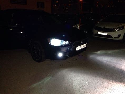 Ксенон 6000К на месте — Mitsubishi Lancer X, 1,5 л, 2008 года ...