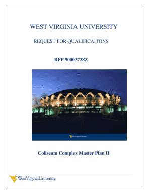 Fillable Online Wvubids Finance Wvu Request For Qualificaitons Fax