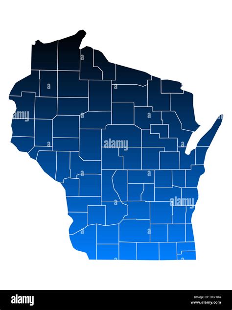 Map of Wisconsin Stock Photo - Alamy