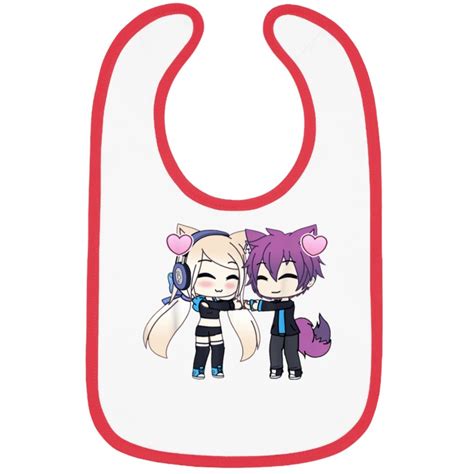 Cute Chibi Style Kawaii Anime Girl And Boy Couple And Hearts Bibs Sold