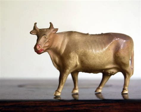 Vintage Cow Figurine Plastic Animal Toy Celluloid Cow Made