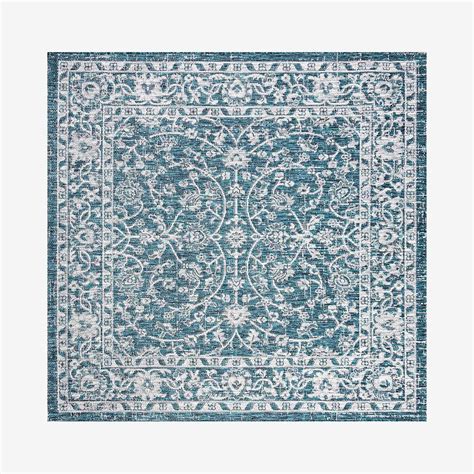 Palazzo Vine And Border Textured Weave Indoor Outdoor Square Area Rug