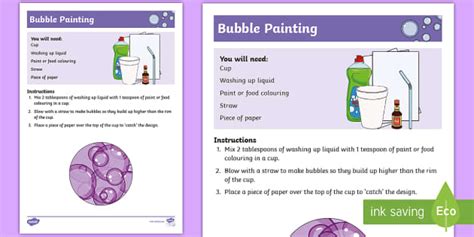 Bubble Painting Recipe - New Zealand ECE / Year 0-3 resource