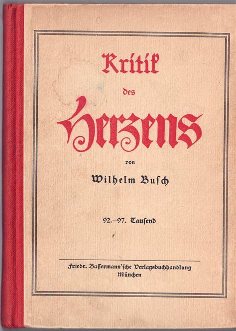 Buch Kritik Des Herzens Von Wilhelm Busch Sammlung Wilhelm Busch Land